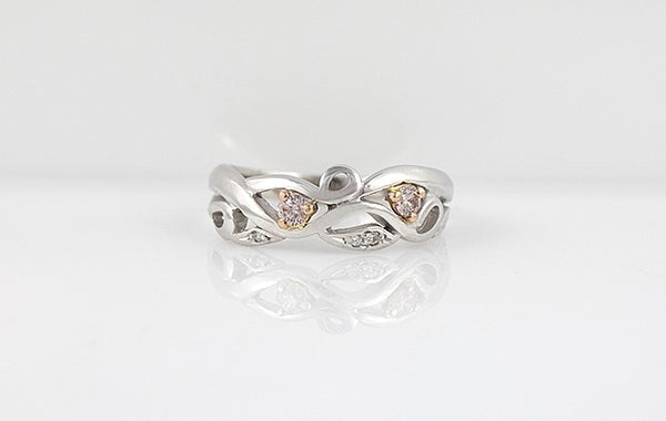 Vine Ring with Pink Champagne Diamonds 18W