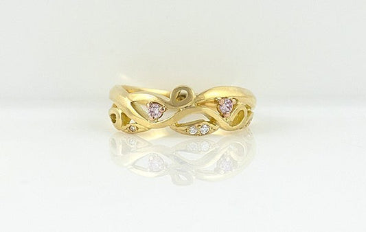 Vine Ring with Pink Diamonds 18YR
