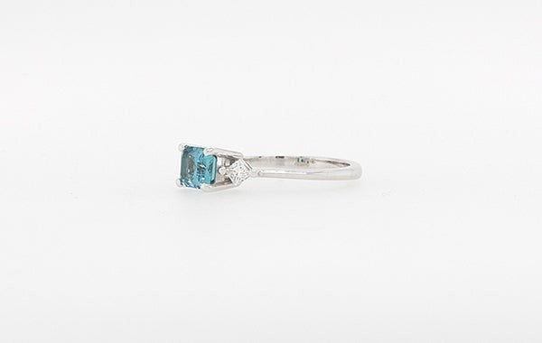 Tourmaline & Princess Cut Diamond Ring 18W