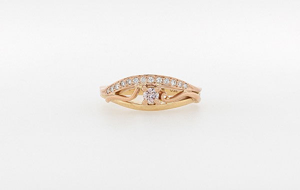 Pink Diamond Ring 0.10ct 7PR Cert 18YR