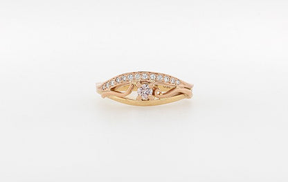 Pink Diamond Ring 0.10ct 7PR Cert 18YR