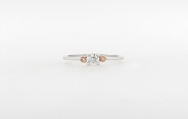 Engagement Ring Bezel Set Pink Diamond