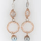 Pearl & Diamond French Knitted Long Earrings 9R