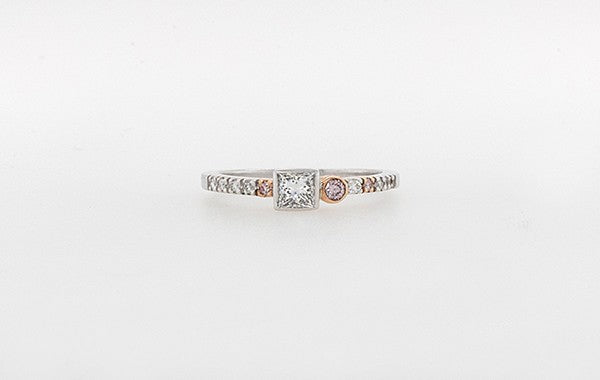 Pink Diamond Ring Princess Cut
