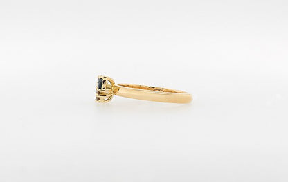 Diamond & Sapphire Ring, Teal & Champagne Diamond