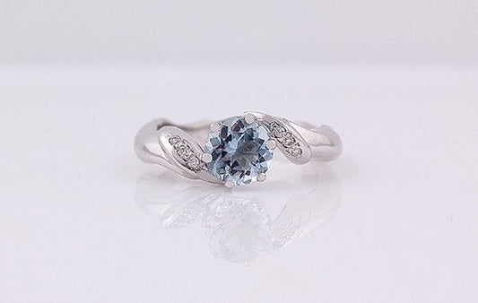 Aquamarine & Diamond Ring