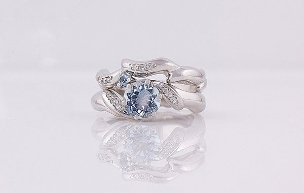 Aquamarine & Diamond Ring