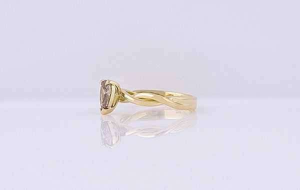 Champagne Diamond 1.00ct Pear Ring