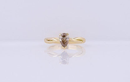 Champagne Diamond 1.00ct Pear Ring