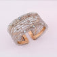 French Knitted Pink Diamond & Keshi Cuff