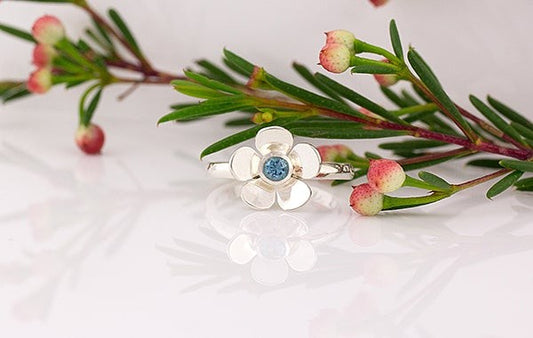 Geraldton Wax Blue Topaz Ring