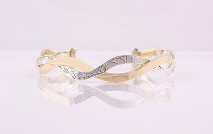 Bangle Gold & Silver Entwined Embossed