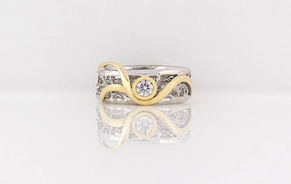 French Knitted Argyle Diamond Ring