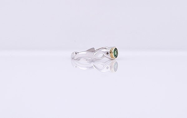 Tourmaline Green & Diamond Ring 2