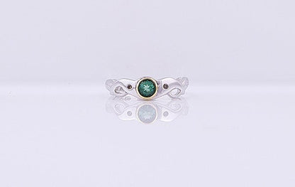 Tourmaline Green & Diamond Ring 2