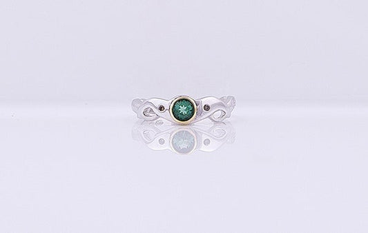 Tourmaline Green & Diamond Ring 2