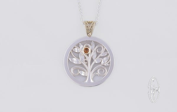 Tree Of Life with Citrine Pendant SS