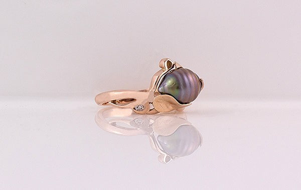 Grapevine Pearl & Diamond Ring