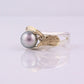 Gum Leaf Pearl & Champagne Diamond Ring
