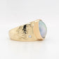 Mabe Pearl & Diamond Hand Engraved Ring 9Y