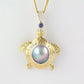 Turtle (Articulated) Mabe Pendant with Tanzanite & Diamond