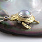 Turtle (Articulated) Mabe Pendant with Tanzanite & Diamond
