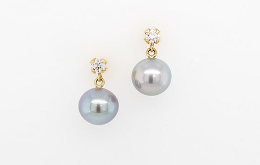 Abrolhos Island Pearl & Diamonds Stud Earrings