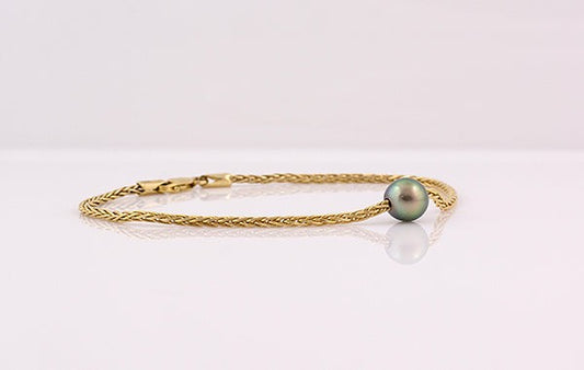 Pearl Bracelet Wheat Chain 9Y