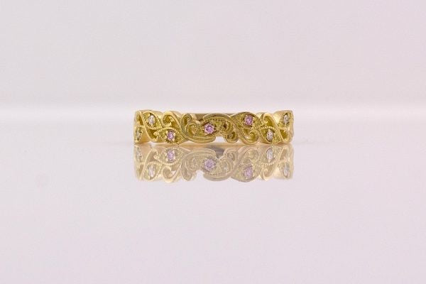 Pink Diamond Filigree Ring