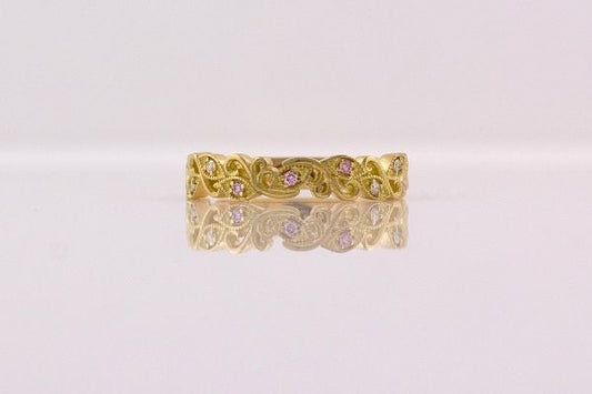 Pink Diamond Filigree Ring