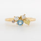 Asymetrical Diamond and Gemstone Ring
