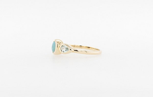 Opal & Pear Aquamarine Ring
