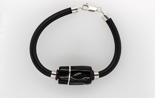 Black Coral & Titanium Gents Neoprene Bracelet