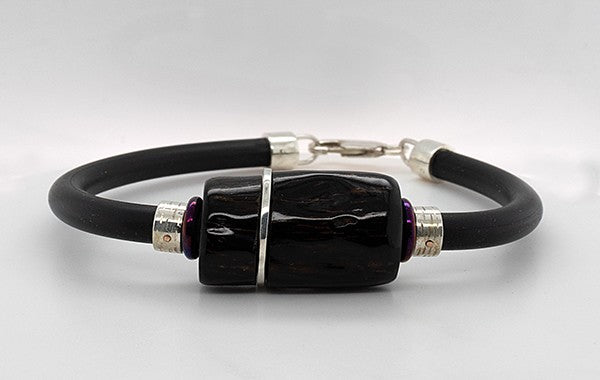 Black Coral & Titanium Gents Neoprene Bracelet