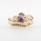 Pink Sapphire & Diamond Scroll Ring