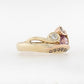 Pink Sapphire & Diamond Scroll Ring
