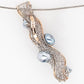 French Knitted Pink Diamond & Pearl Pendant