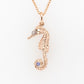 Seahorse Pendant (Sml) with Tanzanite & Keshi