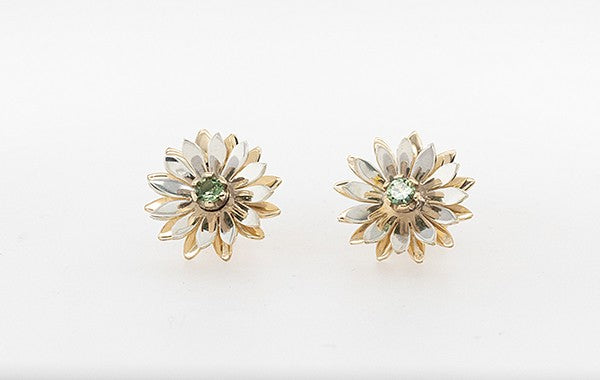 Everlasting Wildflower Green Sapphire Earrings
