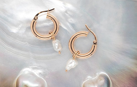 Keshi Gold Hoop Earrings