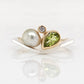 Peridot Keshi & Diamond Ring