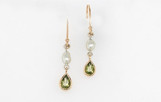 Peridot & Keshi Earrings