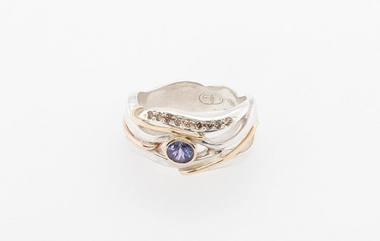 Tanzanite & Champagne Diamonds Ring