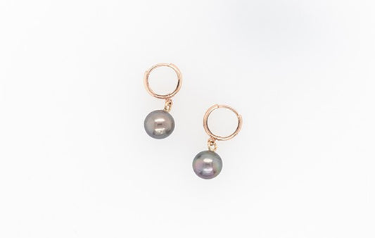Pearl Huggies Earrings 9R Small