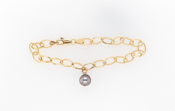 Pearl Oval Link Bracelet 9Y