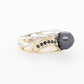 Pearl & Black Diamond Pave Ring