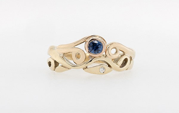 Ceylon Sapphire & Diamond Vine Ring