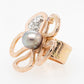 Floral Extravaganza Pink Diamond Pearl Ring