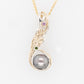 In The Wild Pearl, Green Diamond & Pink Sapphire Pendant