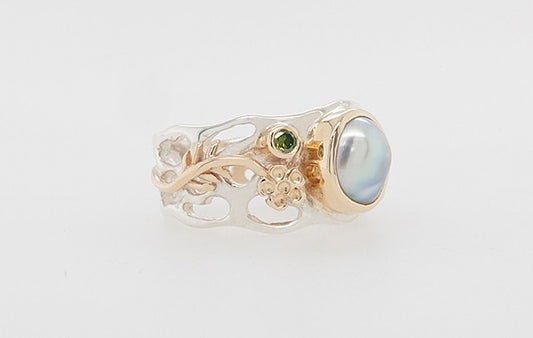 Geraldton Wax 'In The Wild' Pearl, Diamond & Sapphire Ring